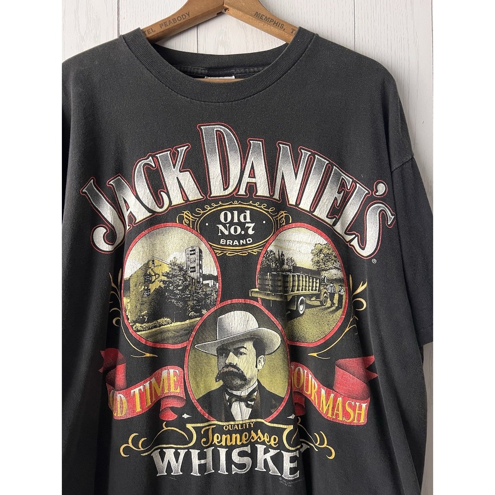 Vintage 90's Jack Daniels 1991 Whiskey Sour Mash Single Stitch T Shirt XL Black - Picture 14 of 14